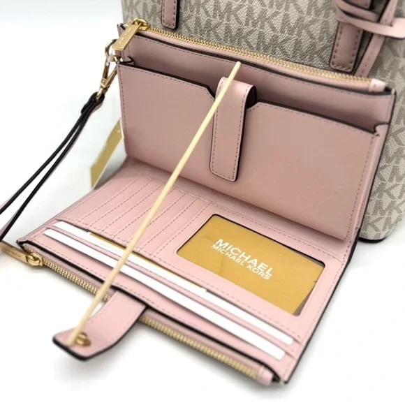 Michael Kors Jet Set Travel Extra-Small Top-Zip Tote Bag & Double Zip Wallet Set